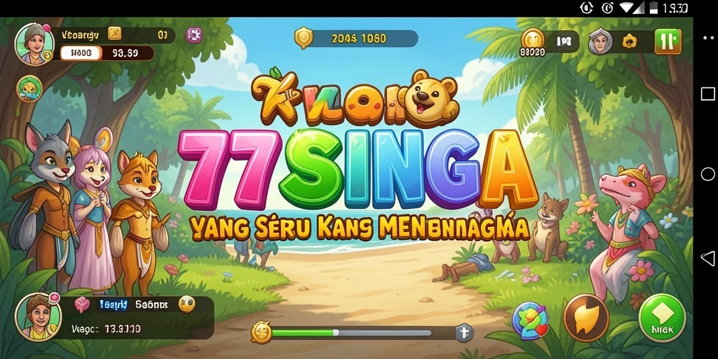Tampilan utama gameplay <strong>77SINGA</strong> yang seru dan penuh warna.
