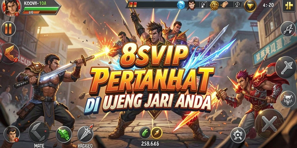 Screenshot gameplay 8SVIP menunjukkan pertarungan intens dan karakter yang dinamis.