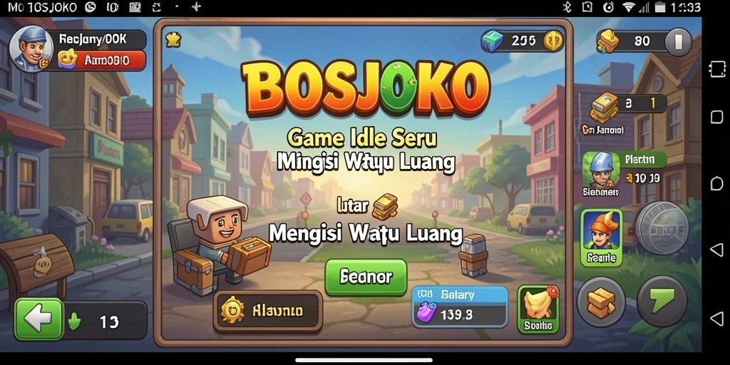 Tampilan gameplay menarik dari BOSJOKO dengan karakter yang aktif.