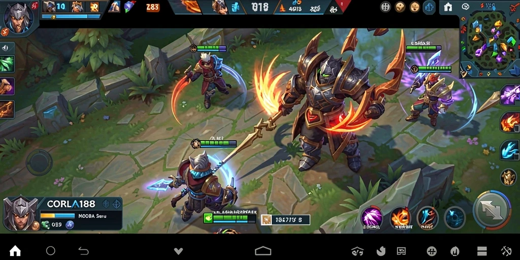 Screenshot gameplay menampilkan pertarungan seru dan strategi tim.
