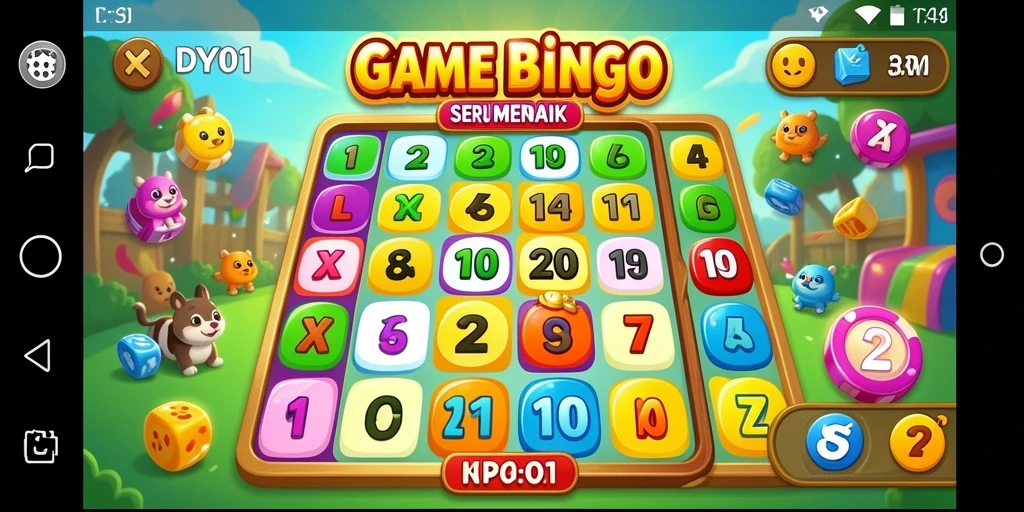 Tampilan gameplay seru DY01 yang menampilkan keseruan bermain Bingo.