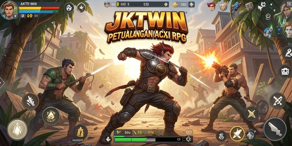 Screenshot dari gameplay JKTWIN yang menunjukkan aksi mendebarkan.