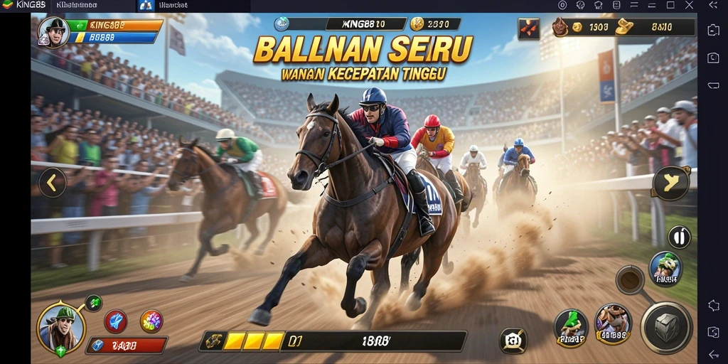 Gameplay Racing KING88 dengan mobil yang cepat dan trek menantang.