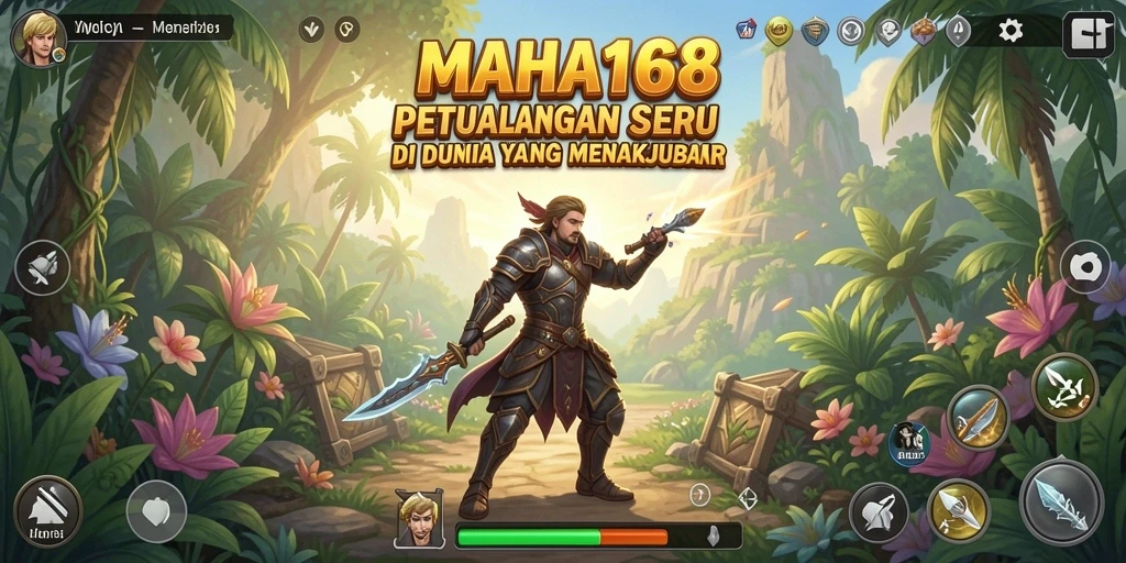 Tampilan gameplay MAHA168 yang penuh petualangan dan keindahan dunia.