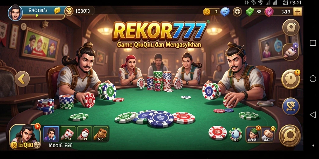 Tampilan gameplay seru dari REKOR777 saat bermain QiuQiu.