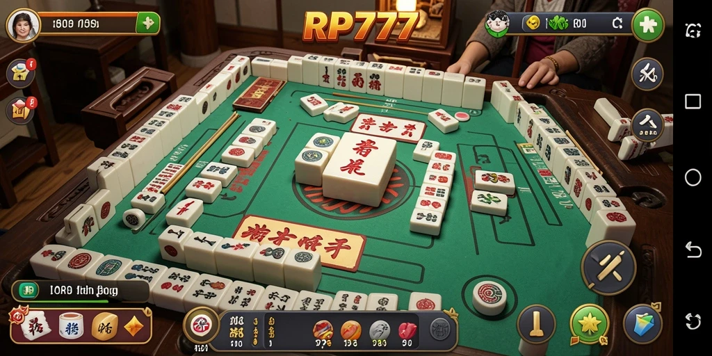 Tampilan gameplay Mahjong yang menawan dan interaktif di RP777.