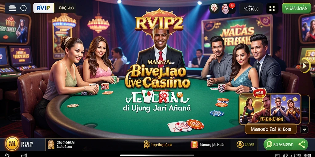 Tampilan gameplay Live Casino yang menarik di RVIP2 dengan dealer profesional.