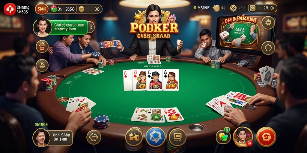 Tangkapan layar utama SM605 menampilkan gameplay seru Poker.