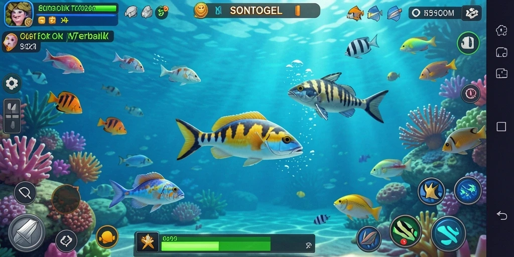 Tampilan gameplay seru di SONTOGEL dengan berburu ikan.