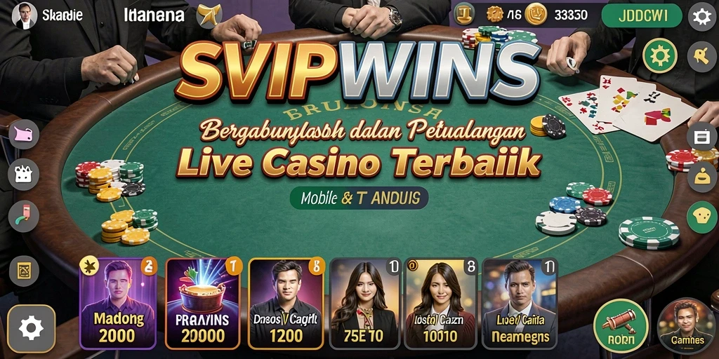 Tampilan gameplay Live Casino yang realistis dan mendebarkan.