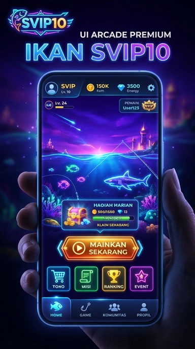 Tampilan utama aplikasi svip10 dengan beragam kategori.